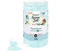 Nortembio Sels d’Epsom 100% Parfum Noix de Coco Tropicale 1,25 kg - Source Naturelle de Magnésium | Avec Vitamines C et E Hydratantes | Pour Bains Relaxants, Spa et Soin de la Peau + E-Book Gratuit