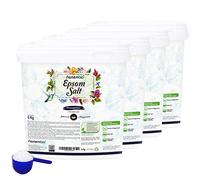 Nortembio Sels d’Epsom 100% Purs 4 x 6 kg - Source Concentrée de Magnésium | Pour Peaux Sensibles | Avec Vitamines C et E Hydratantes | Sans Additifs, Usage Externe Naturel + E-Book Gratuit