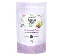 Nortembio Sels d'Epsom Parfumés 180g | Sel de Bain au Magnésium, Vitamines C & E | Bain de Pieds, Spa Maison, Relaxation et Bien-être | Parfum au Choix + eBook Gratuit (Fraises & Roses)