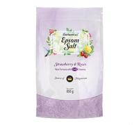 Nortembio Sels d'Epsom Parfumés 850 g Sel de Bain au Magnésium, Vitamines C & E | Bain de Pieds, Spa Maison, Relaxation et Bien-être | Parfum au Choix + eBook Gratuit (Fraises & Roses)
