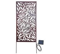 Nortene Panneau décoratif Solaire en métal, Motif Feuillage - Batterie Rechargeable - 60 x 120 cm