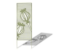 Nortene Panneau en métal Deco Panel Vert Olive - 0,60 x 1,50 m - Pose Murale ou sur Sol Meuble