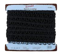 Nortexx Button hole looping-Black 10mm spacing, Polyester blend, 17 x 15 x 2 cm