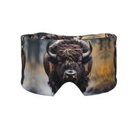 North American Bison Bandeau pour dormir sur le côté Unisexe Masque de sommeil et cache-oreilles (68,1 x 10,9 cm), intérieur et extérieur, voyage, yoga, confort réglable