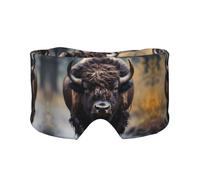 North American Bison Masque de sommeil réglable pour les yeux et cache-oreilles, bandeau unisexe pour dormir sur le côté (68,1 x 10,9 cm), couverture confortable pour l'intérieur et l'extérieur,
