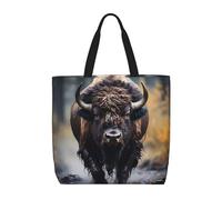 North American Bison Sac fourre-tout décontracté pour femme Sac fourre-tout réutilisable Sac à bandoulière multifonction Grande capacité