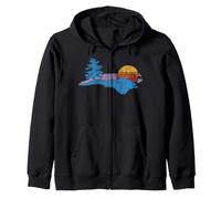 North Carolina Smoky Mountains Vintage Blue Ridge Sweat à Capuche
