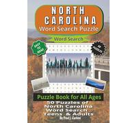North Carolina Word Search Puzzles: 50 Word Search Puzzles | North Carolina Word Search | Easy to read |The Ultimate North Carolina Puzzle Book| Puzzle book for all ages