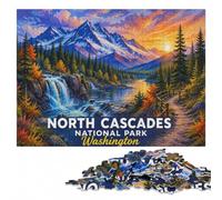 North Cascades National Park Washington Starr Puzzle en Bois, 300 pièces | La progression pièce après pièce - un loisir concentré autour de la table pendant le temps libre.