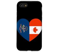 North Dakota and Canada Flags: Heart Shaped Unity Coque pour iPhone SE (2020) / 7/8