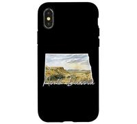 North Dakota Art de Paysage Aquarelle du Dakota du Nord Coque pour iPhone X/XS