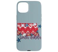 North Dakota USA 4th of July Patriotic State Home Stars Bleu Coque pour iPhone 15 Plus