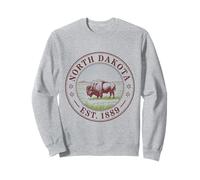 North Dakota Vintage State 1889 Chemise Bison Plains Horizon Sweatshirt