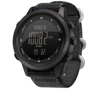 North Edge AP46 Montre de sport numérique pour homme étanche avec boussole, podomètre avec rétroéclairage EL (Ap46 en nylon noir)