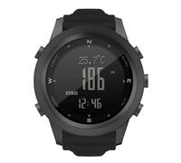 North Edge AP46 Montre tactique pour homme avec outils essentiels pour boussole, thermomètre et podomètre, Voir image, Ap46 Black nylon