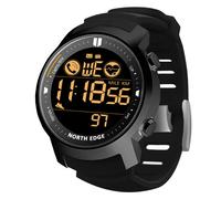 North Edge Hommes Montre Intelligente Moniteur De Fréquence Cardiaque Femmes Smartwatch Natation Course Podomètre Réveil Étanche 50m Android Ios -Noir