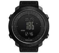North Edge¿Montre Connectée Pour Hommes,Horloge Militaire,Boussole,Altimètre,Baromètre,Podomètre,Numérique,Étanche 50M.Black.