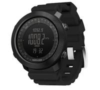 North Edge¿Montre Connectée Pour Hommes,Horloge Militaire,Boussole,Altimètre,Baromètre,Podomètre,Numérique,Étanche 50M.Black Rubber.