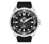 NORTH EDGE Montre de plongée à énergie solaire pour homme et femme - Étanche jusqu'à 300 m - Cadran lumineux - Bracelet en silicone noir - 45,8 mm
