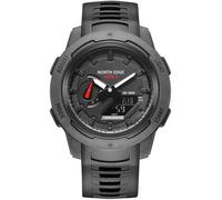 NORTH EDGE Montre de sport pour homme, en fibre de carbone, étanche, double heure, noir