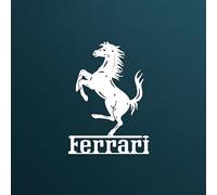NORTH KAISER Décoration Murale Métal Ferrari | Art Murale Logo Voiture | Sculpture Automobile pour Garage Salle de Jeux Chambre Extérieur | Cadeau pour les Amateurs de Voitures (Blanc, 98 x 63 cm)