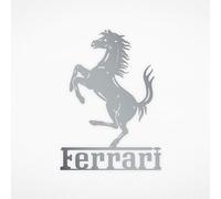 NORTH KAISER Décoration Murale Métal Ferrari | Art Murale Logo Voiture | Sculpture Automobile pour Garage Salle de Jeux Chambre Extérieur | Cadeau pour les Amateurs de Voitures (Argent, 40 x 25 cm)