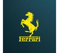 NORTH KAISER Décoration Murale Métal Ferrari | Art Murale Logo Voiture | Sculpture Automobile pour Garage Salle de Jeux Chambre Extérieur | Cadeau pour les Amateurs de Voitures (Jaune, 74 x 47.6 cm)