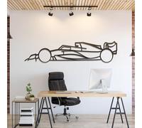 NORTH KAISER Décoration Murale Métal Formule 1 | Silhouette Voiture Course F1 à Suspendre | Art Murale Sportive pour Garage Chambre (60 x 13.2 cm)