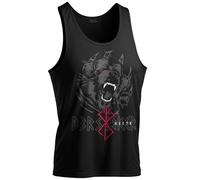 North Legendary - Grand débardeur pour homme - Ours Björn guerrier berserker - Débardeur de gym surdimensionné Viking, Valhalla, cadeau de sport pour homme, Rouge sang., L