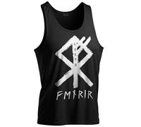 North Legendary - Grand débardeur pour homme - rune de loup Fenris - Débardeur de gym surdimensionné Viking, Valhalla, cadeau de sport pour homme, Blanc., L