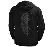 North Legendary - Sweat à capuche pour homme - Imprimé déesse nordique Freya dans le dos - Fermeture éclair nordique Viking Walhalla - Valhalla Viking, Rouge sang., 3XL
