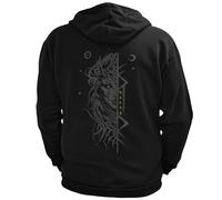 North Legendary - Sweat à capuche pour homme - Imprimé déesse nordique Freya dans le dos - Fermeture éclair nordique Viking Walhalla - Valhalla Viking, vert, 4XL