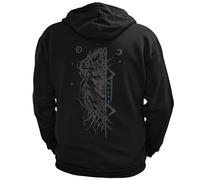 North Legendary - Sweat à capuche pour homme - Imprimé déesse nordique Freya dans le dos - Fermeture éclair nordique Viking Walhalla - Valhalla Viking, bleu, 4XL