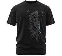 North Legendary T-shirt pour homme - Déesse nordique Freya - Impression sur la poitrine - T-shirt Viking - Valhalla - Cadeau pour homme, bleu, M