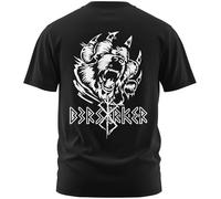 North Legendary - T-shirt pour homme - Ours Björn Krieger Berserker - Imprimé poitrine et dos, T-shirt Viking, Valhalla, cadeau pour homme, Blanc., 4XL