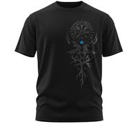 North Legendary - T-shirt pour homme - Vegvisir - Arbre du monde - Impression sur poitrine - T-shirt Viking - Valhalla - Cadeau pour homme, bleu, XXXL
