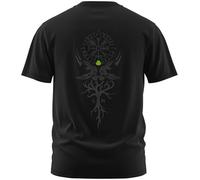 North Legendary T-shirt pour homme - Vegvisir - Motif arbre du monde - Imprimé poitrine et dos - T-shirt Viking - Valhalla - Cadeau pour homme, vert, S