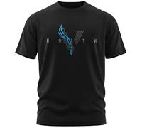North Legendary - T-shirt pour homme - Viking V - Écriture Viking - Impression poitrine - T-shirt Viking - Valhalla - Cadeau pour homme, bleu, L