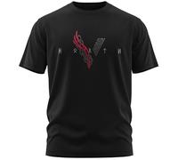 North Legendary - T-shirt pour homme - Viking V - Écriture Viking - Impression poitrine - T-shirt Viking - Valhalla - Cadeau pour homme, Rouge sang., L
