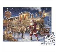 North Pole Express Puzzle 1000 Pièces Adultes Et Enfants,Dès 14 Ans,Déco Murale,Anti-Stress Noël,Défi,Premium,Carton,Jeu Éducatif, Casse-tête,Détente 52x38cm