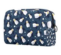 North Pole Pingouins et Ice Trousse à cosmétiques pour femme, trousse de toilette de voyage, grande pochette de maquillage pratique avec fermeture éclair, multicolore, 18.5x7.5x13cm/7.3x3x5.1in,