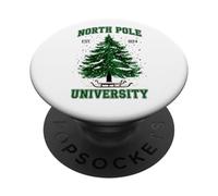 North Pole University Christmas Tees Decor and More PopSockets PopGrip Adhésif