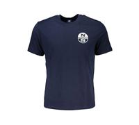 North Sails - Blu Cotton T-Shirt - Homme - Tops - Bleu - Taille: L