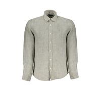 North Sails - Chemise en lin gris avec col italien - Homme - Chemises - Gris - Taille: S