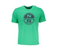 North Sails, Homme, Tops, Vert, Taille: 2XL T-shirt en coton vert avec logo imprimé