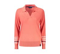 North Sails, Femme, Pulls, Rose, Taille: 40 FR Pull chic à col en V avec détails contrastants