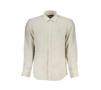 North Sails, Homme, Chemises, Beige, Taille: L Chemise en Lin Beige avec Broderie