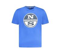 North Sails, Homme, Tops, Bleu, Taille: XL T-shirt Homme en Coton Bleu avec Esprit Marin