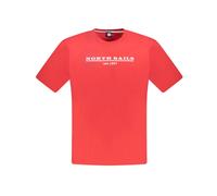 North Sails, Homme, Tops, Rouge, Taille: M T-shirt en coton rouge