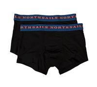 NORTH SAILS Lot de 2 Boxers pour Homme sous-vêtements élastiques à Vue Article NS01UTR04 Boxer Bicolor Tape BIPACK, Black, 46